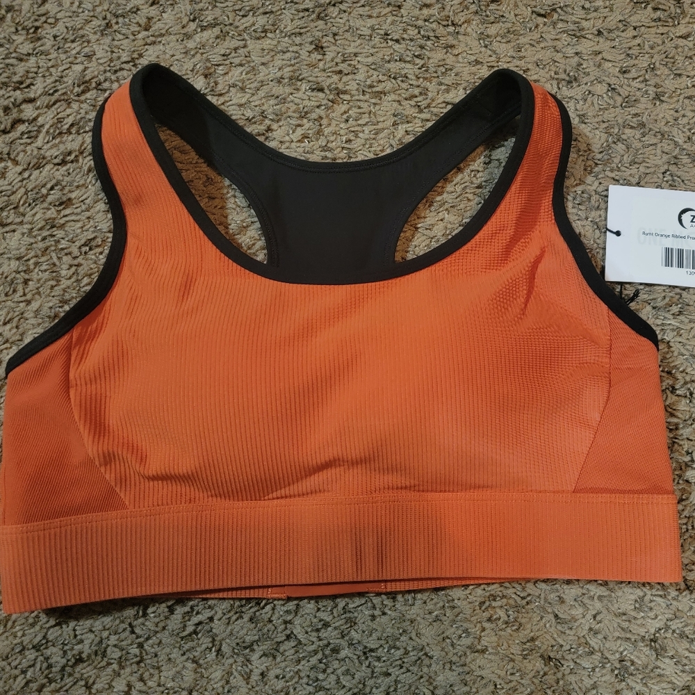 Zyia Burnt Orange Ribbed Premium Adjustable Bra